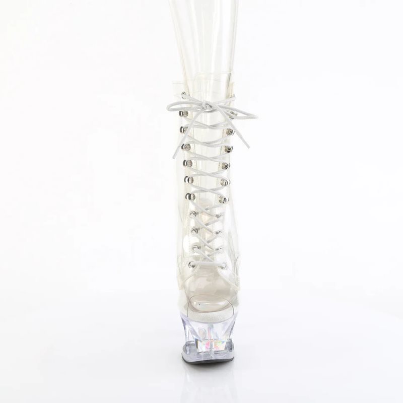 Pleaser Moon-1021C-DIA Stiefel Damen Clear | EKHTLWPEY