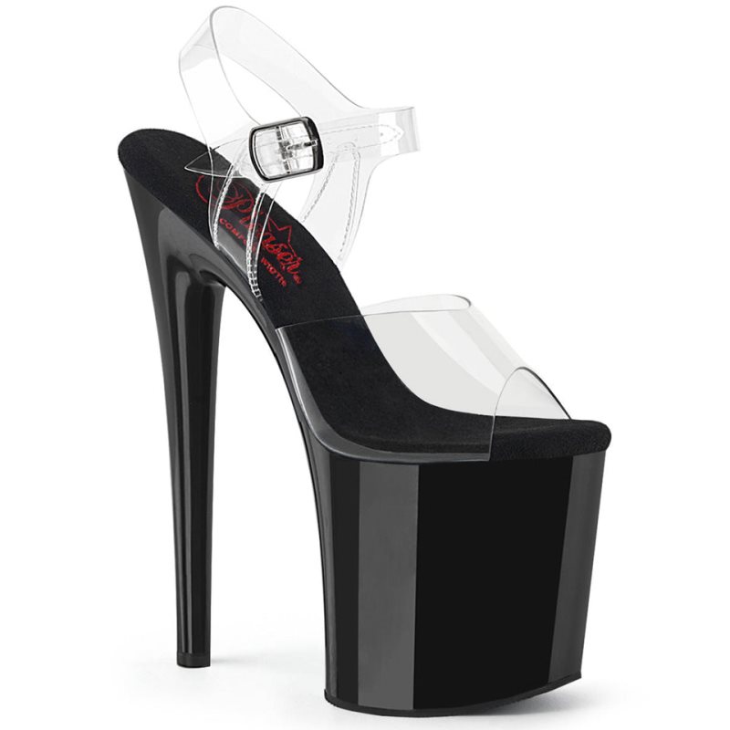 Pleaser Naughty-808 Plateau High Heels Damen Schwarz | OKSHBYASE