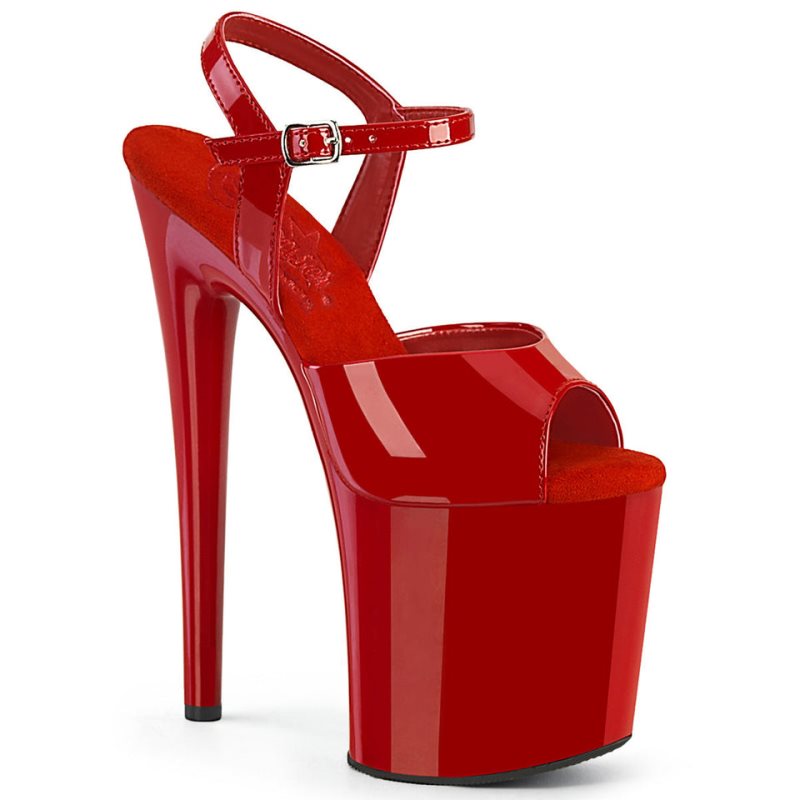 Pleaser Naughty-809 Plateau High Heels Damen Rot | AEBHSDEBX