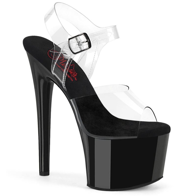 Pleaser Passion-708 Plateau High Heels Damen Schwarz | DRPVXHFKZ