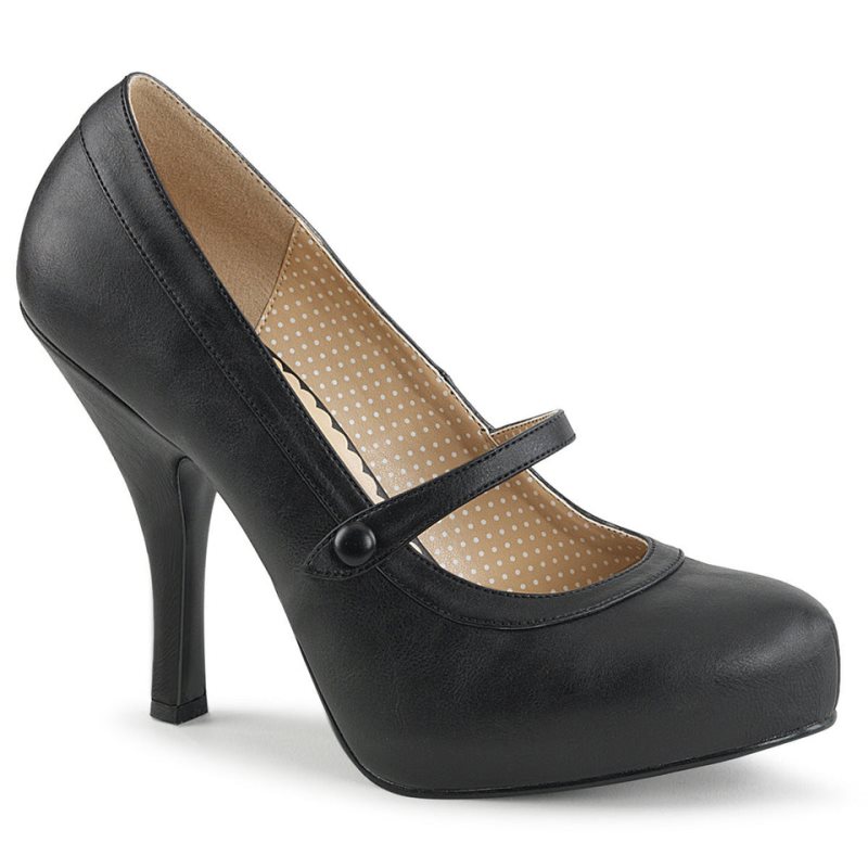 Pleaser Pinup-01 Vegan Leather Pumps Damen Schwarz | UBPLEZXRI