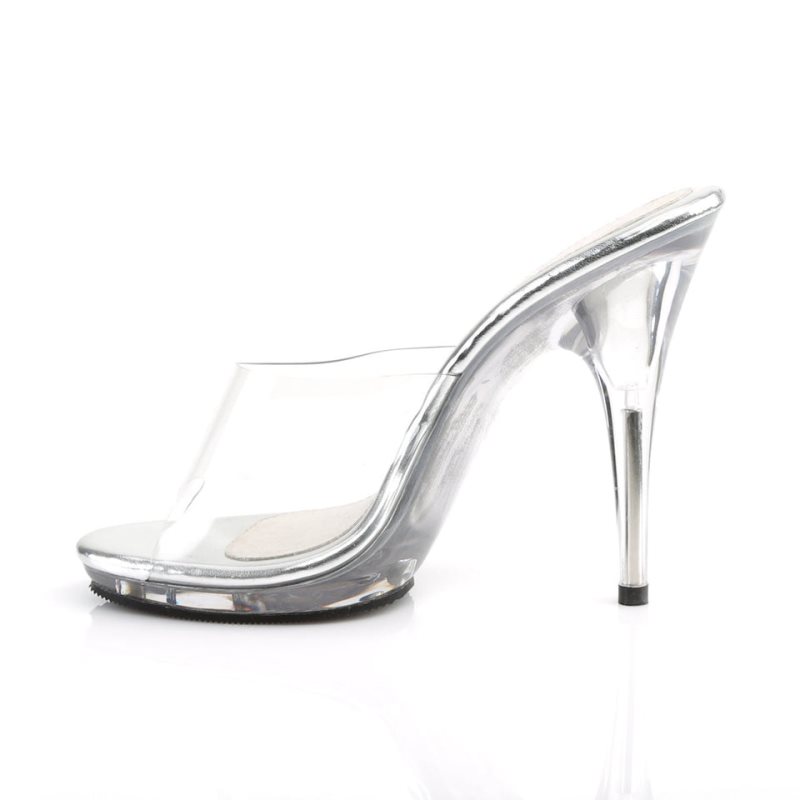 Pleaser Poise-501 Plateau High Heels Damen Clear | AMQIVLMNX