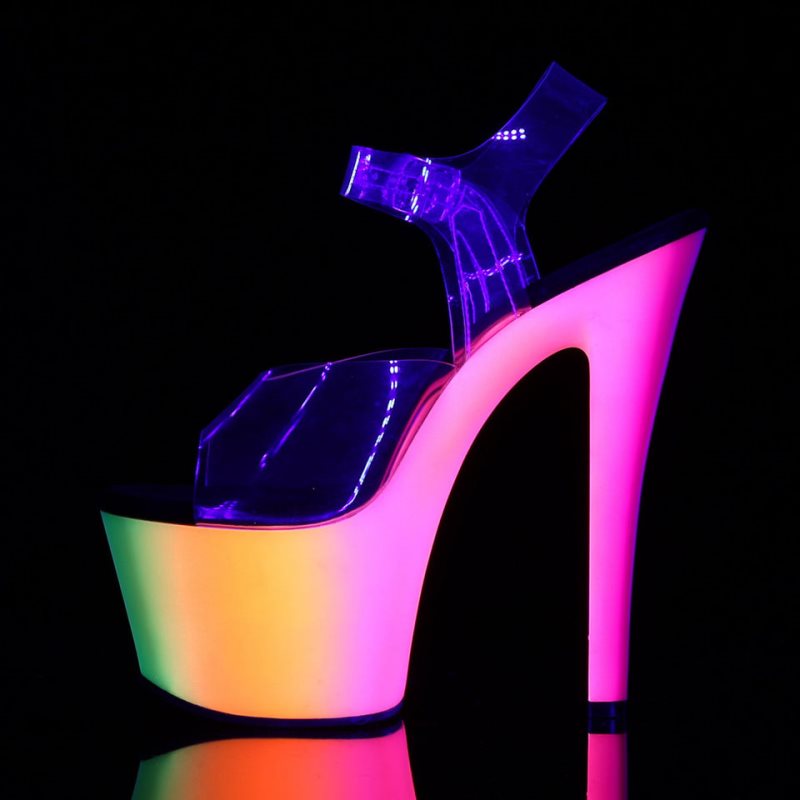 Pleaser Rainbow-308UV Plateau High Heels Damen Mehrfarbig | GAQUCBWHJ