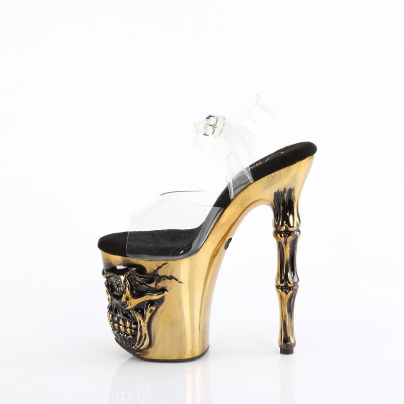 Pleaser Rapture-808-LT Plateau High Heels Damen Gold | TQMOMJBUR