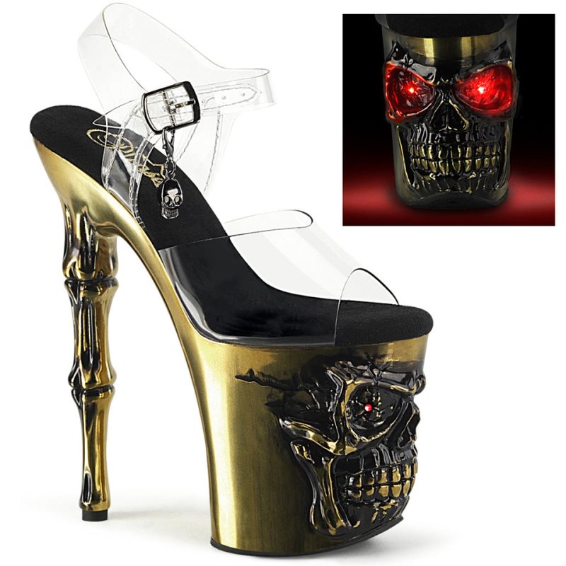 Pleaser Rapture-808-LT Plateau High Heels Damen Gold | TQMOMJBUR