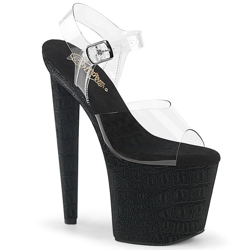 Pleaser Razzle-808WR Plateau High Heels Damen Schwarz | YHCGQZEYV