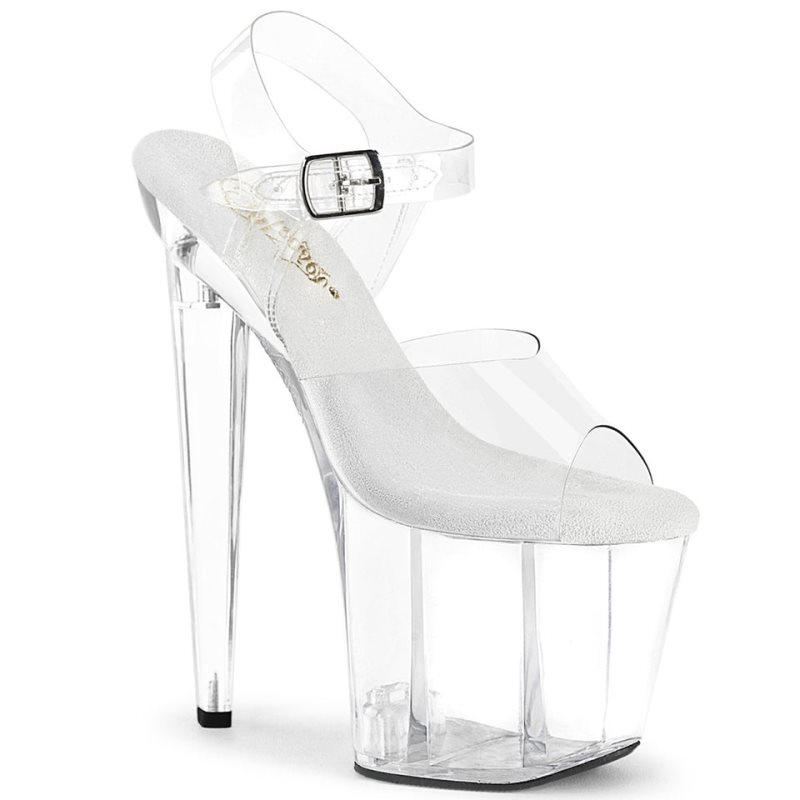 Pleaser Razzle-808 Plateau High Heels Damen Clear | SNGHBIJRU