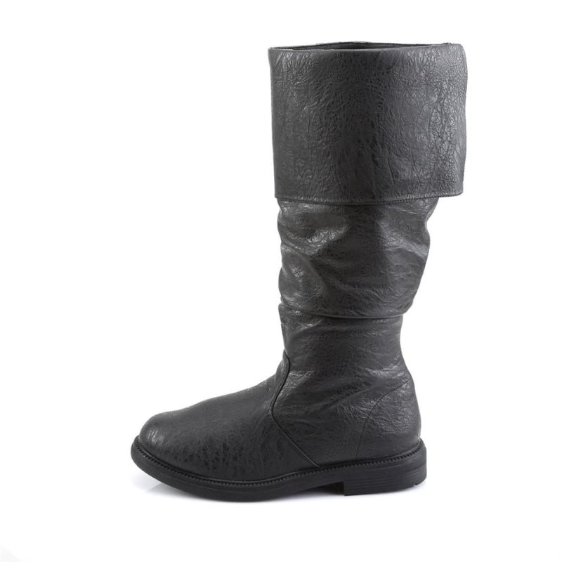 Pleaser Robinhood-100 Vegan Leather Kniehohe Stiefel Damen Schwarz | JHTFCQEUX