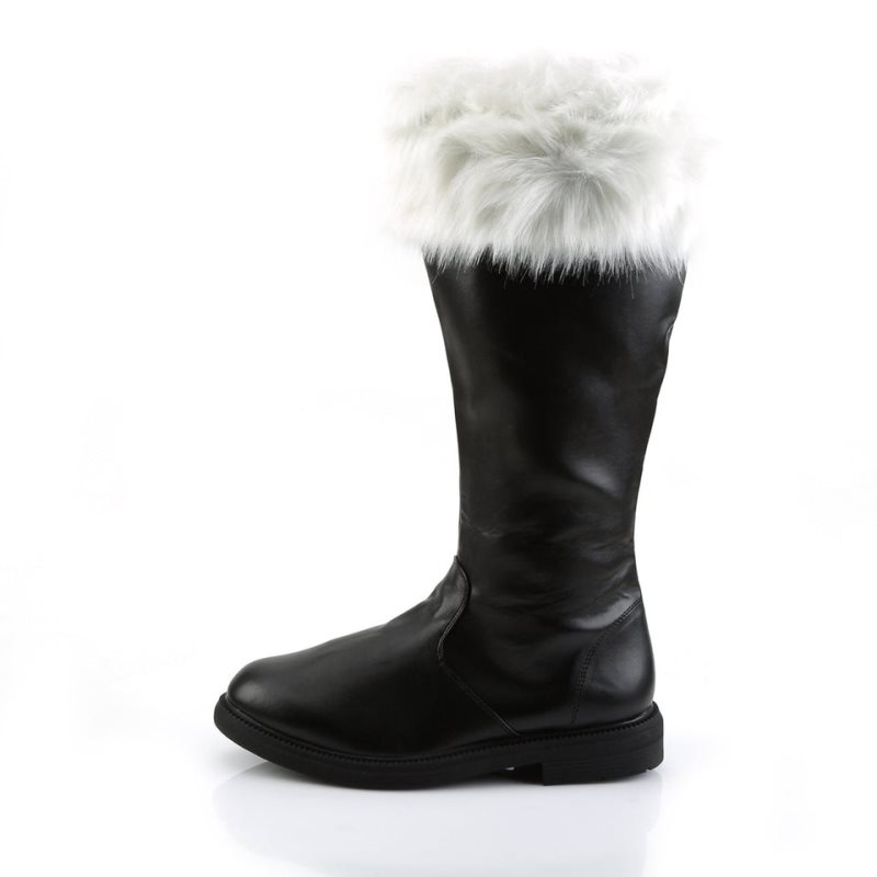 Pleaser Santa-108 Kniehohe Stiefel Damen Schwarz Weiß | FJYZQTMJX