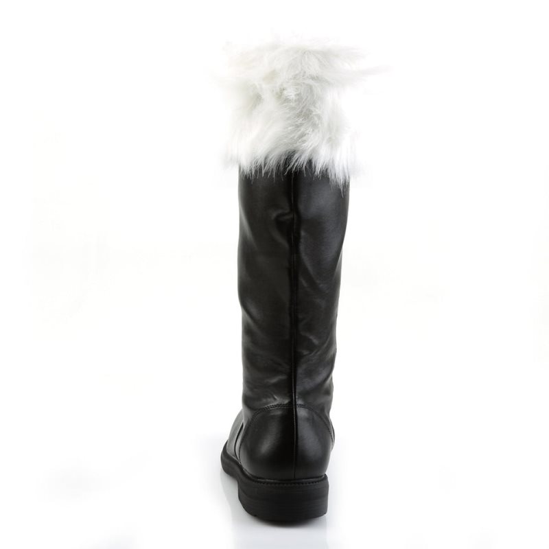 Pleaser Santa-108 Kniehohe Stiefel Damen Schwarz Weiß | FJYZQTMJX