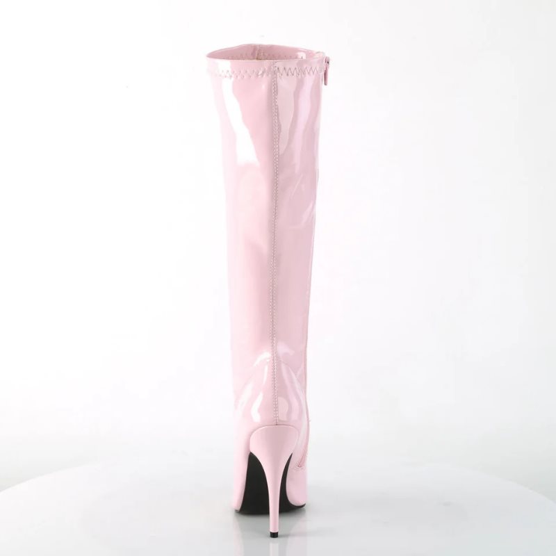 Pleaser Seduce-2000 Kniehohe Stiefel Damen Rosa | CDSBNQWPI