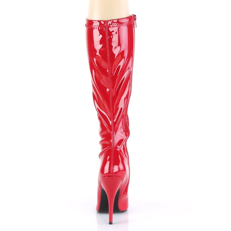 Pleaser Seduce-2000 Kniehohe Stiefel Damen Rot | ADVZJXACB