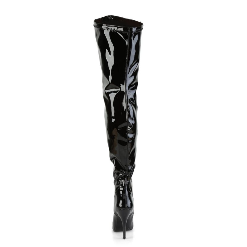 Pleaser Seduce-3000WC Overknee Stiefel Damen Schwarz | FLTWDGTHM