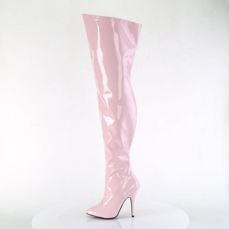 Pleaser Seduce-3000WC Overknee Stiefel Damen Rosa | TEGAHLTNS