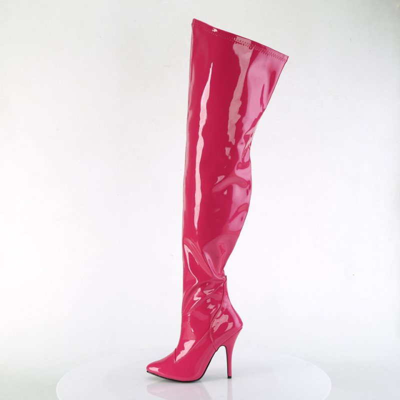 Pleaser Seduce-3000WC Overknee Stiefel Damen Rosa | LOCWRFCTQ