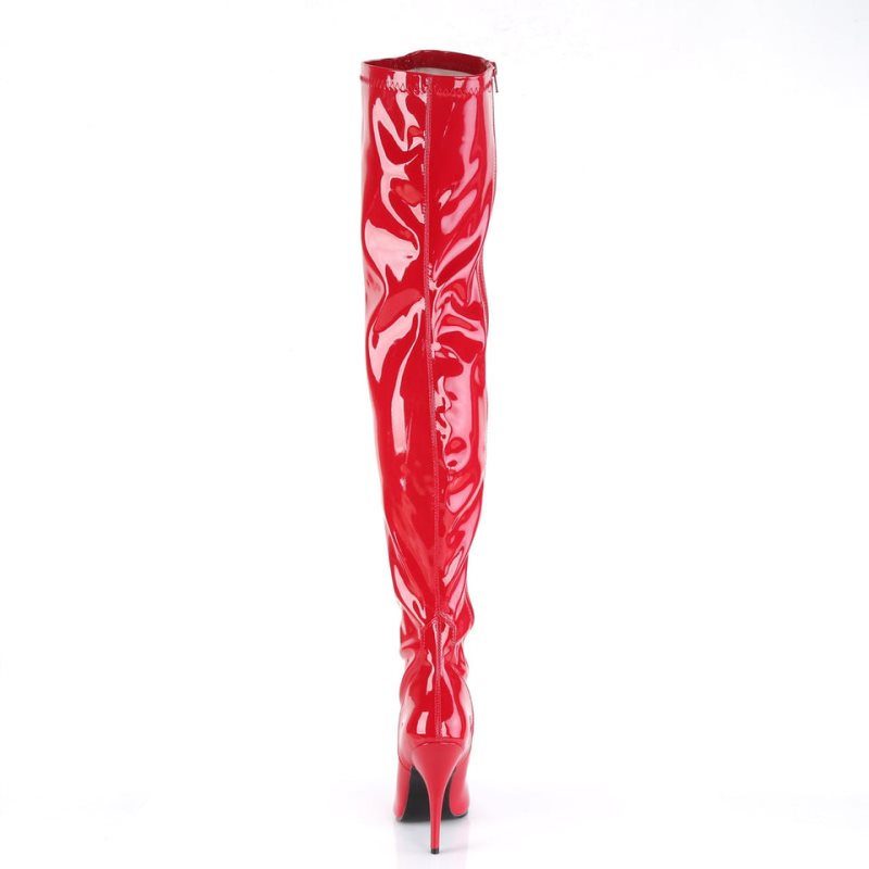 Pleaser Seduce-3000 Overknee Stiefel Damen Rot | INKGSKLEH