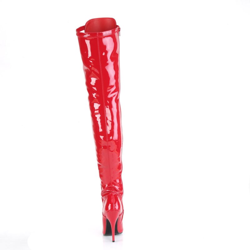 Pleaser Seduce-3024 Overknee Stiefel Damen Rot | BRVCCOEDM