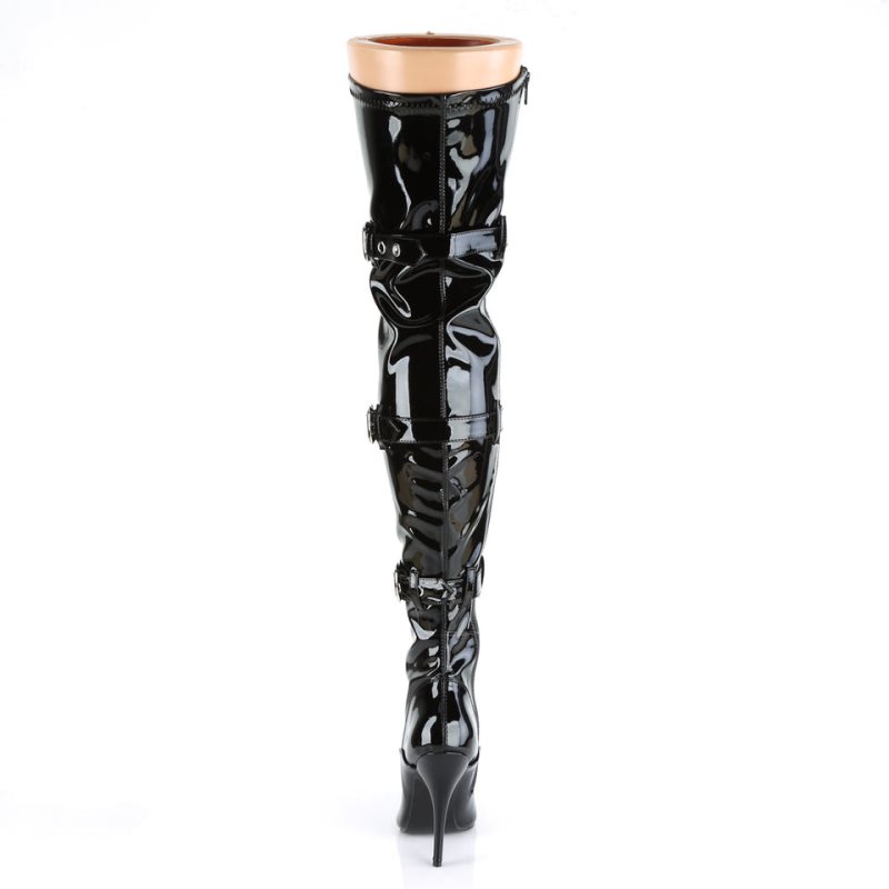 Pleaser Seduce-3028 Overknee Stiefel Damen Schwarz | MQDERZJGB