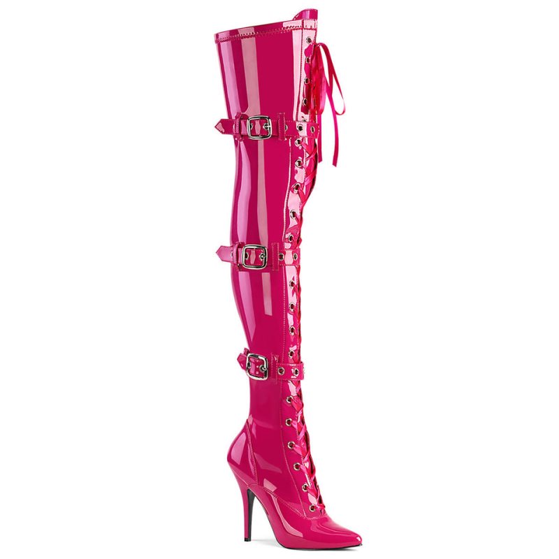 Pleaser Seduce-3028 Overknee Stiefel Damen Rosa | GFVXSMJZD