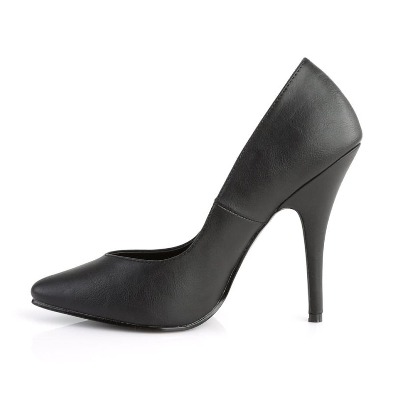 Pleaser Seduce-420V Vegan Leather Pumps Damen Schwarz | ZOMYPMEHY