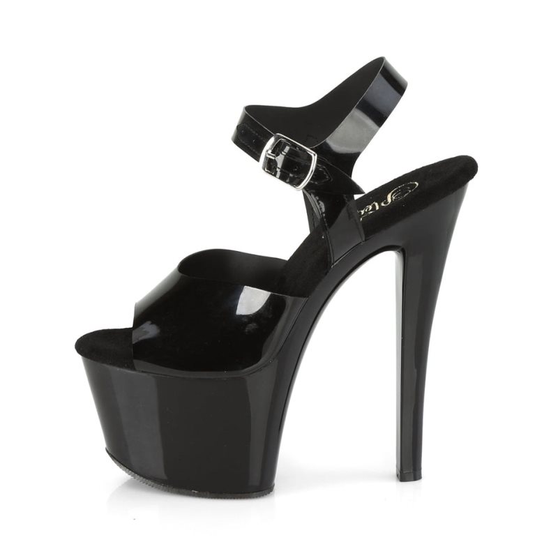 Pleaser Sky-308N Plateau High Heels Damen Schwarz | BJGRQTLIB