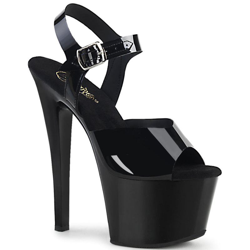 Pleaser Sky-308N Plateau High Heels Damen Schwarz | BJGRQTLIB