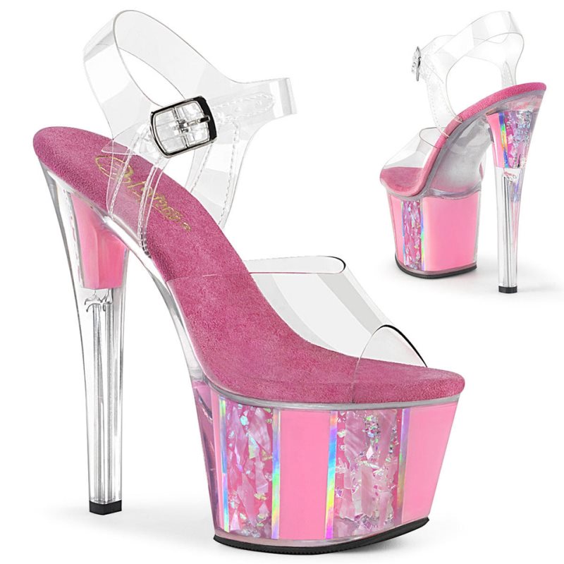 Pleaser Sky-308OF Plateau High Heels Damen Rosa | TJRMWUJQD