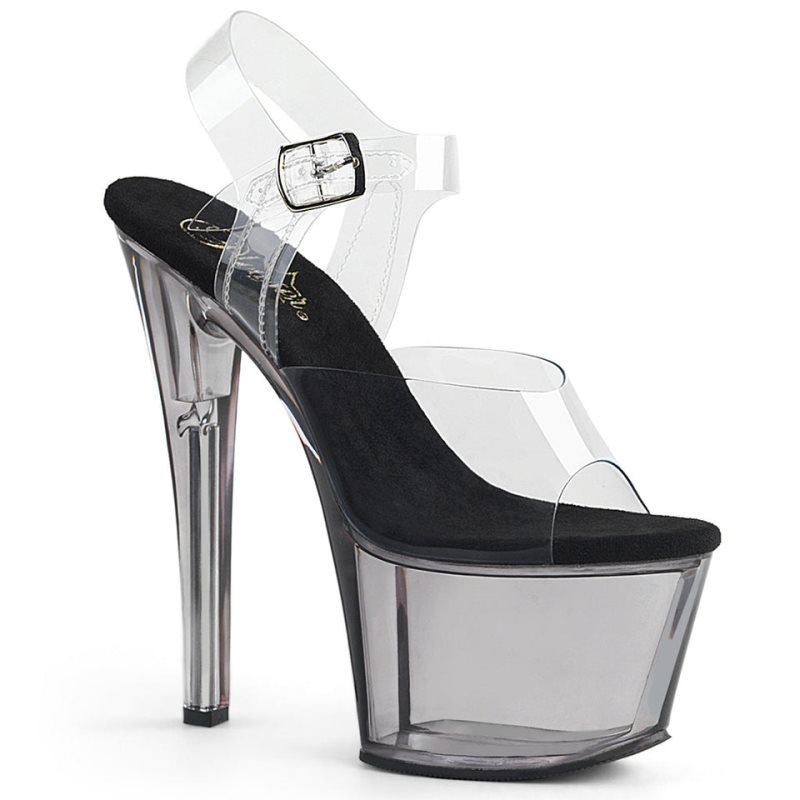 Pleaser Sky-308T Plateau High Heels Damen Grau | NSPDPEBHD