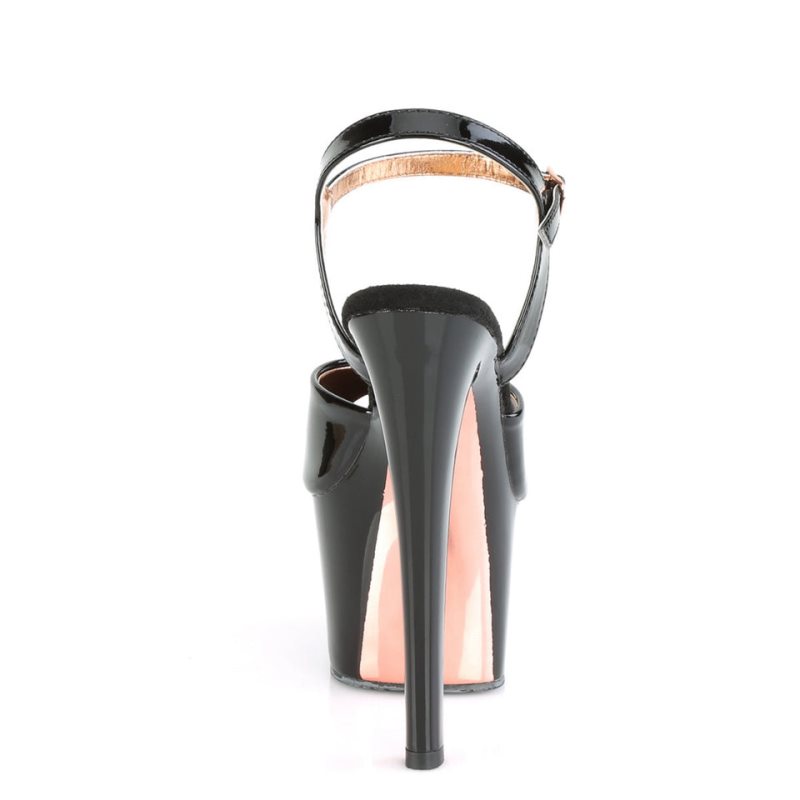 Pleaser Sky-309TT Plateau High Heels Damen Schwarz Rosa Gold | MCNREUQHO