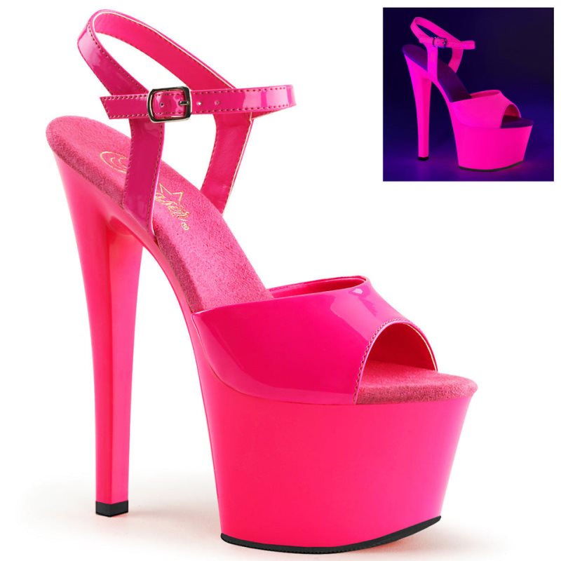 Pleaser Sky-309UV Plateau High Heels Damen Rosa | TYMIDHLXG