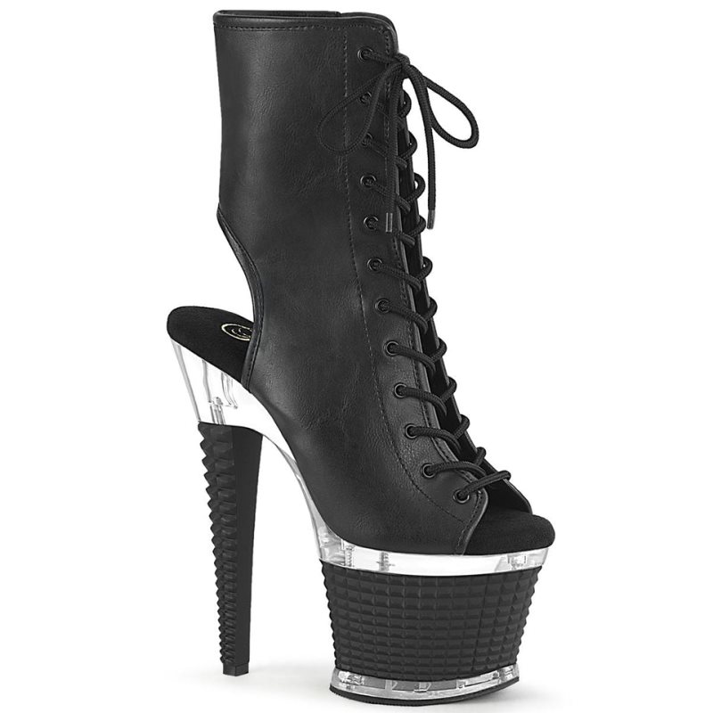 Pleaser Spectator-1016 Vegan Leather Stiefel Damen Schwarz | UQZWCSDUR