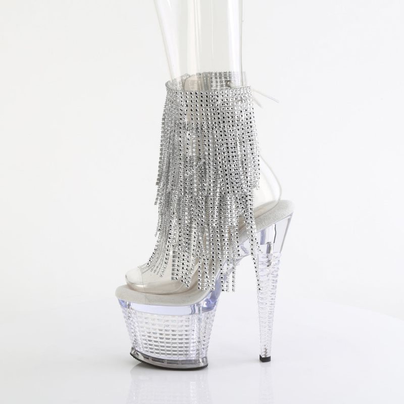 Pleaser Spectator-1017RSF Stiefel Damen Silber | RNXFNKQIM