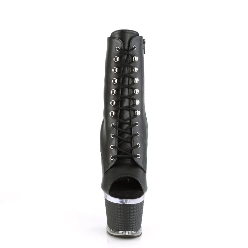 Pleaser Spectator-1021 Vegan Leather Stiefel Damen Schwarz | UKYLSTPDI