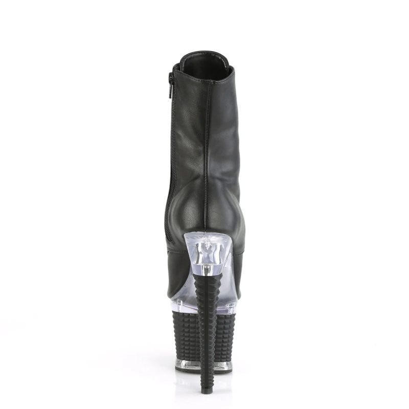 Pleaser Spectator-1021 Vegan Leather Stiefel Damen Schwarz | UKYLSTPDI