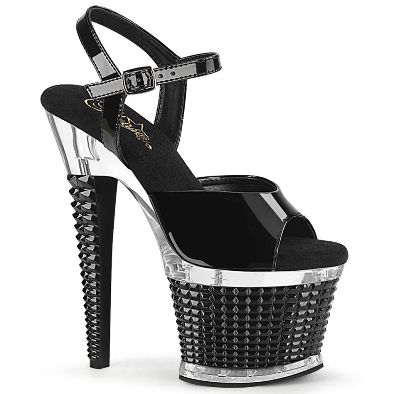 Pleaser Spectator-709 Plateau High Heels Damen Schwarz | CZEFALFWS