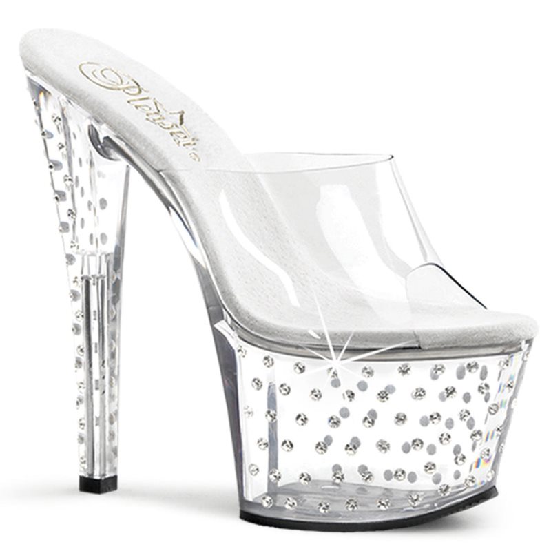 Pleaser Stardust-701 Plateau High Heels Damen Clear | RVUZXYQOM