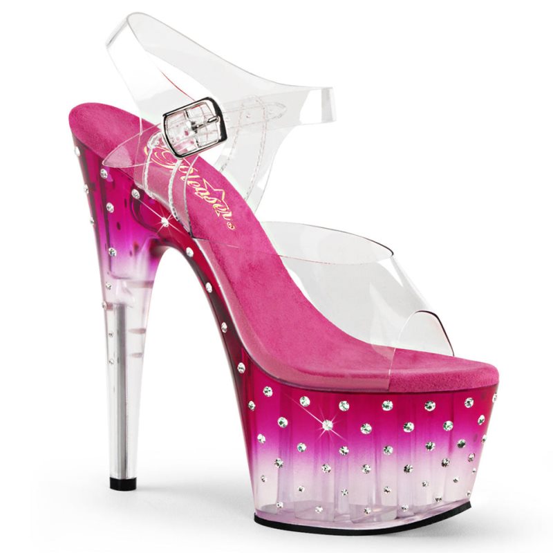 Pleaser Stardust-708T Plateau High Heels Damen Rosa | PNJACHEGA