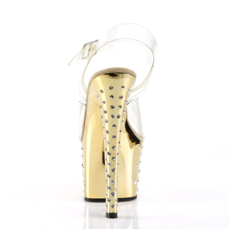 Pleaser Stardust-708 Plateau High Heels Damen Gold | TWQCCDVPM