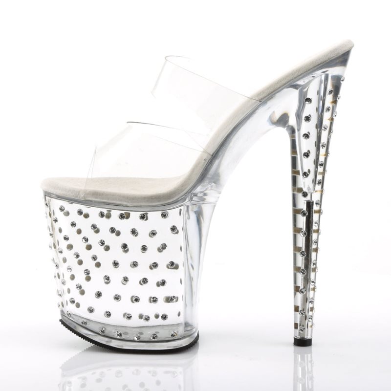 Pleaser Stardust-802 Plateau High Heels Damen Clear | LJRCHOYZE