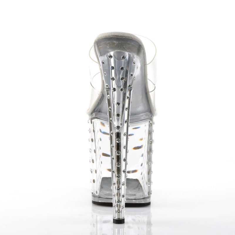 Pleaser Stardust-802 Plateau High Heels Damen Clear | LJRCHOYZE