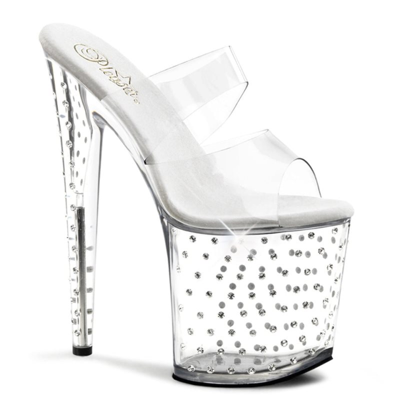 Pleaser Stardust-802 Plateau High Heels Damen Clear | LJRCHOYZE