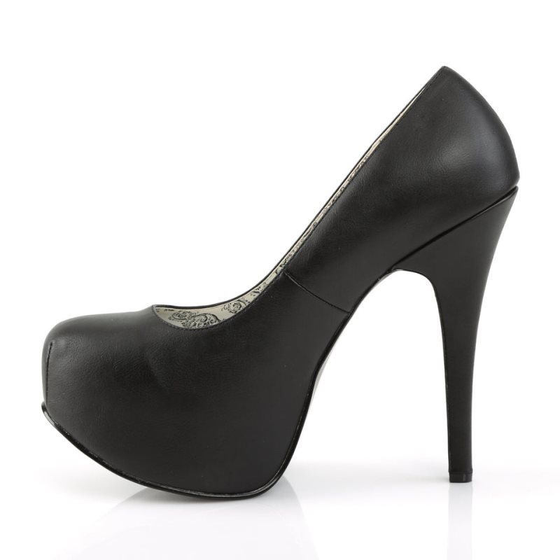 Pleaser Teeze-06W Vegan Leather Pumps Damen Schwarz | OCNIYHLQJ