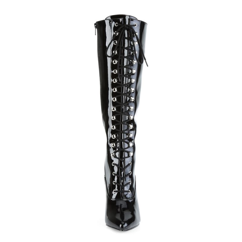 Pleaser Vanity-2020 Kniehohe Stiefel Damen Schwarz | UQNSBZMPO