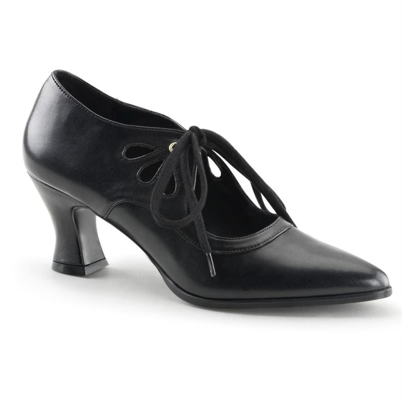 Pleaser Victorian-03 Vegan Leather Pumps Damen Schwarz | SHURGBRTZ