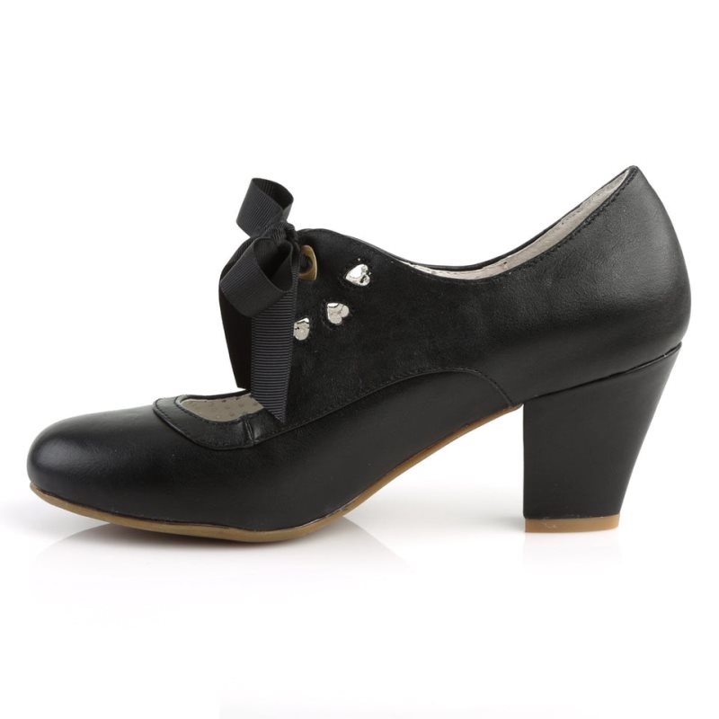 Pleaser Wiggle-32 Vegan Leather Pumps Damen Schwarz | GIUPCMRJD