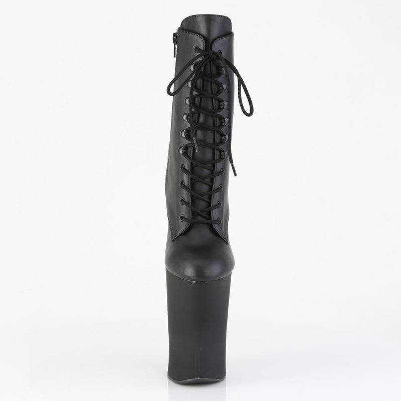 Pleaser Worship-1020 Faux Leather Stiefel Damen Schwarz | YAOXNARKW