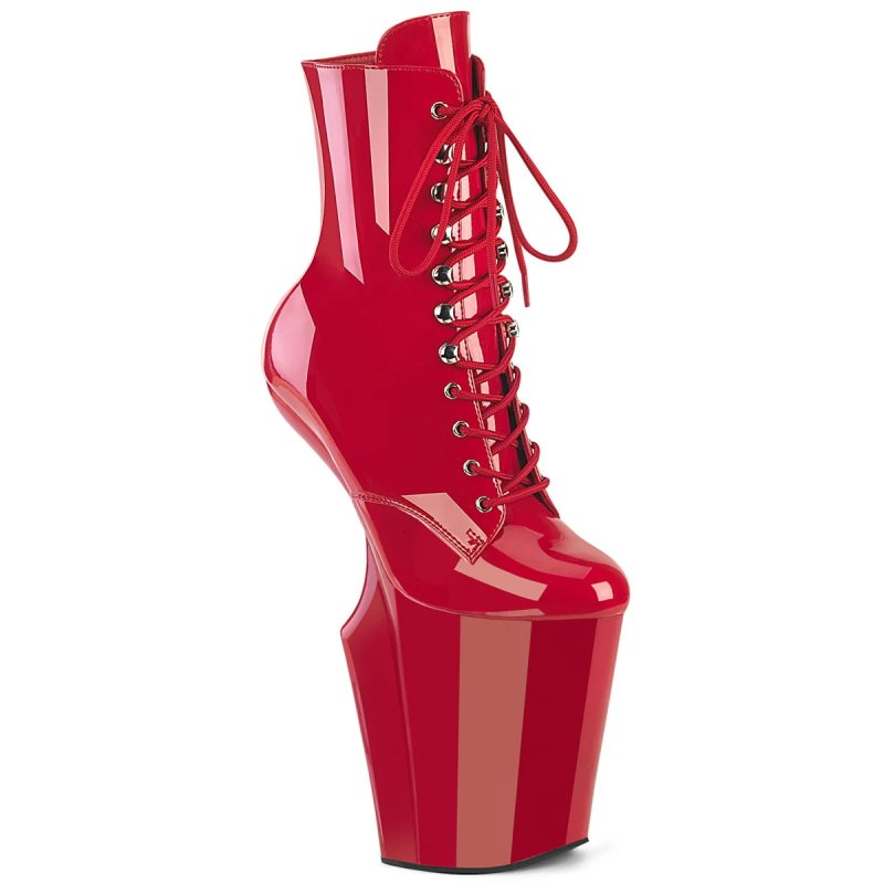 Pleaser Worship-1020 Stiefel Damen Rot | ICOUBRASZ