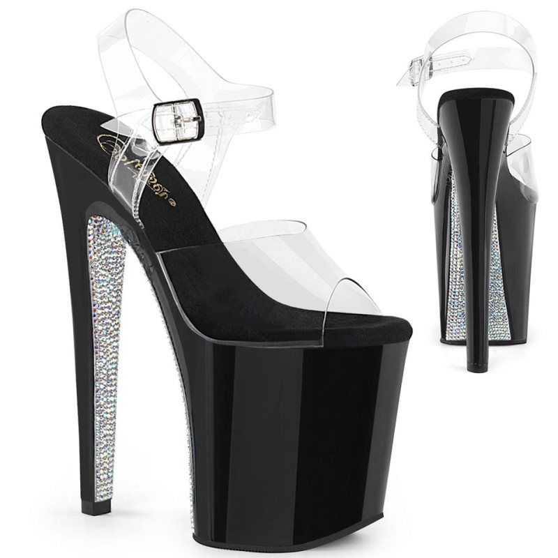 Pleaser Xtreme-808CRS Plateau High Heels Damen Silber | OIEMGFRPA