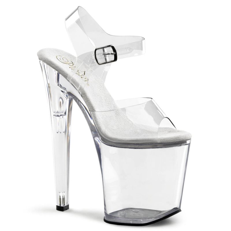 Pleaser Xtreme-808 Plateau High Heels Damen Clear | XDZSCOUGN