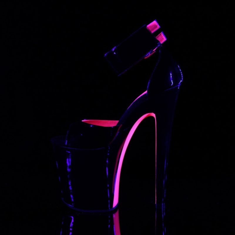 Pleaser Xtreme-875TT Plateau High Heels Damen Rosa Schwarz | MSLQWOLUV